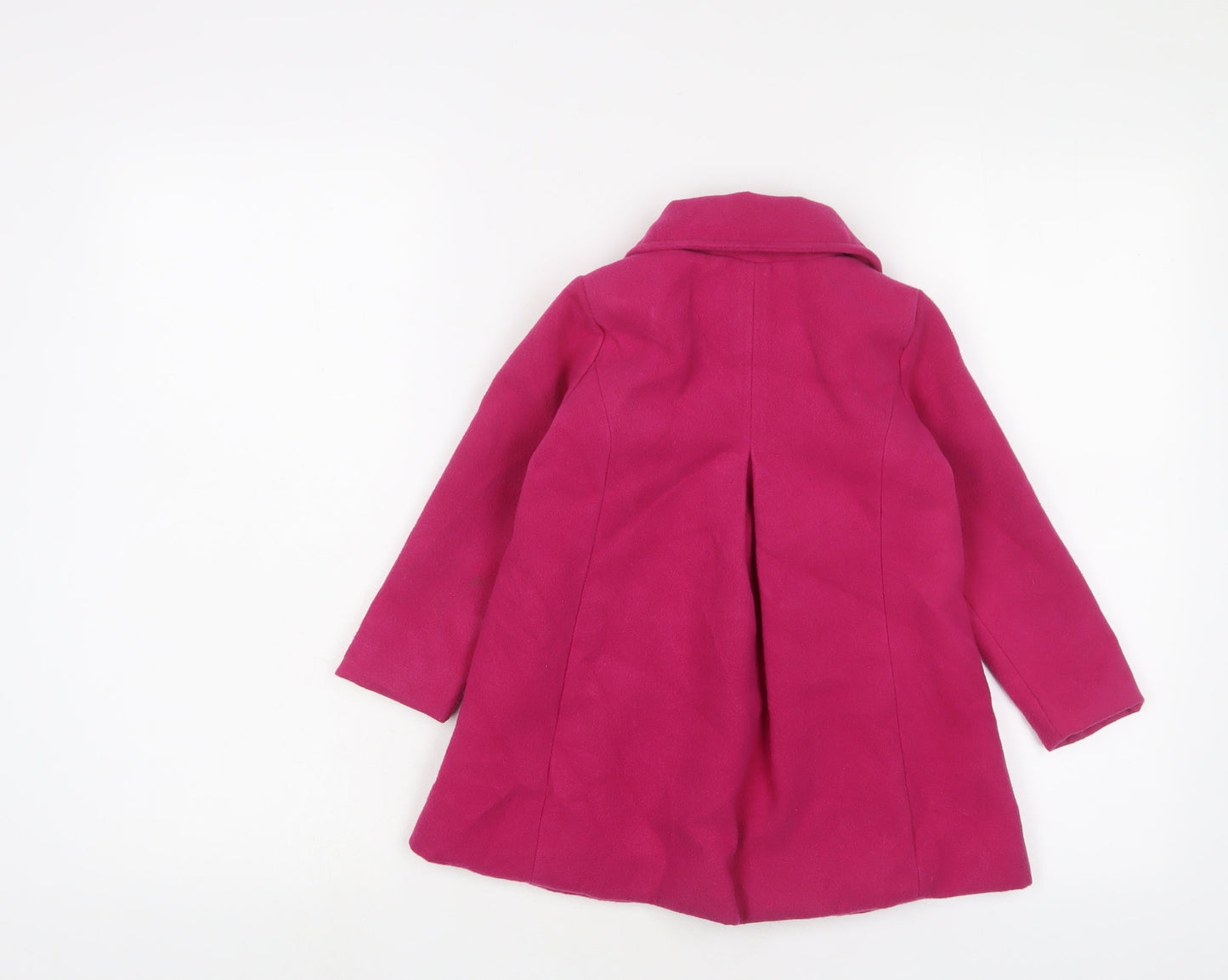Marks and Spencer Girls Pink Overcoat Coat Size 3 Years Snap