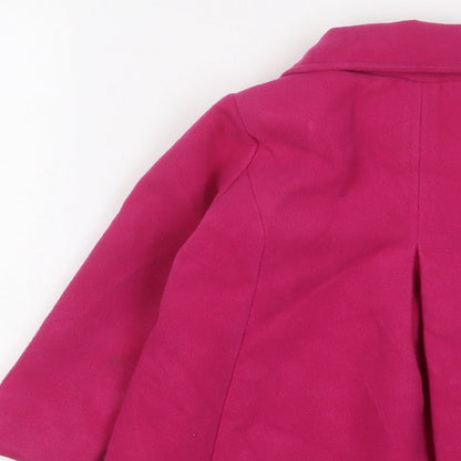 Marks and Spencer Girls Pink Overcoat Coat Size 3 Years Snap
