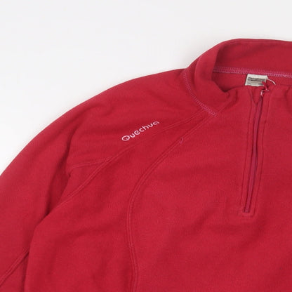 DECATHLON Womens Pink Polyester Pullover Sweatshirt Size S Zip