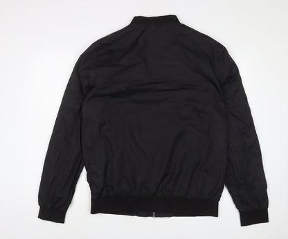 Mens UK Size L Boohoo Black Bomber Jacket