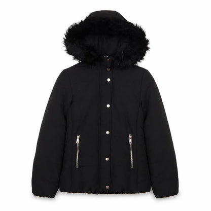 Womens UK Size 6 H&M Black Quilted Coat