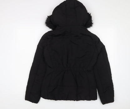 Womens UK Size 6 H&M Black Quilted Coat