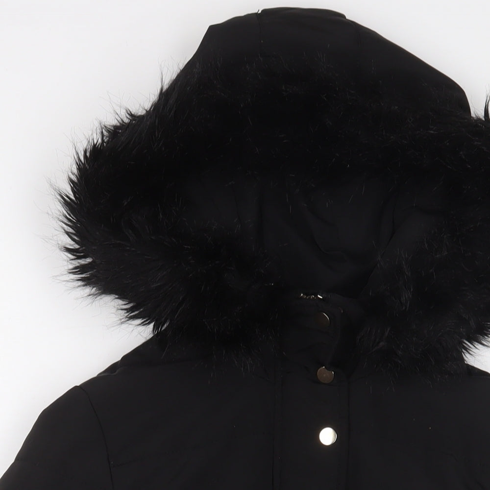 Womens UK Size 6 H&M Black Quilted Coat