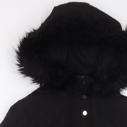Womens UK Size 6 H&M Black Quilted Coat