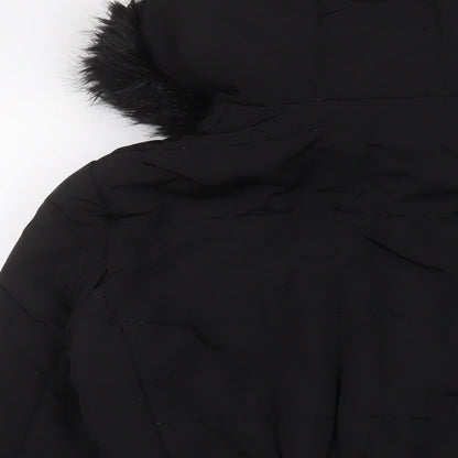 Womens UK Size 6 H&M Black Quilted Coat