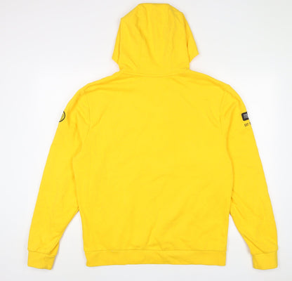 Pudsey Mens Yellow Cotton Pullover Hoodie Size M - Embroidered
