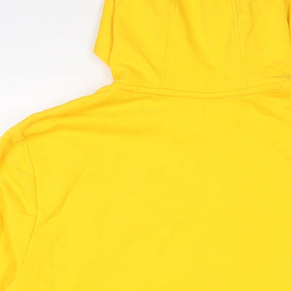 Pudsey Mens Yellow Cotton Pullover Hoodie Size M - Embroidered