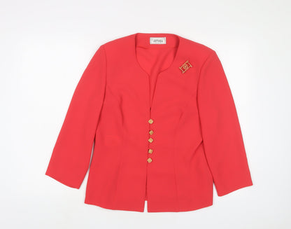 JOMHOY Womens Pink Jacket Blazer Size 12 Button