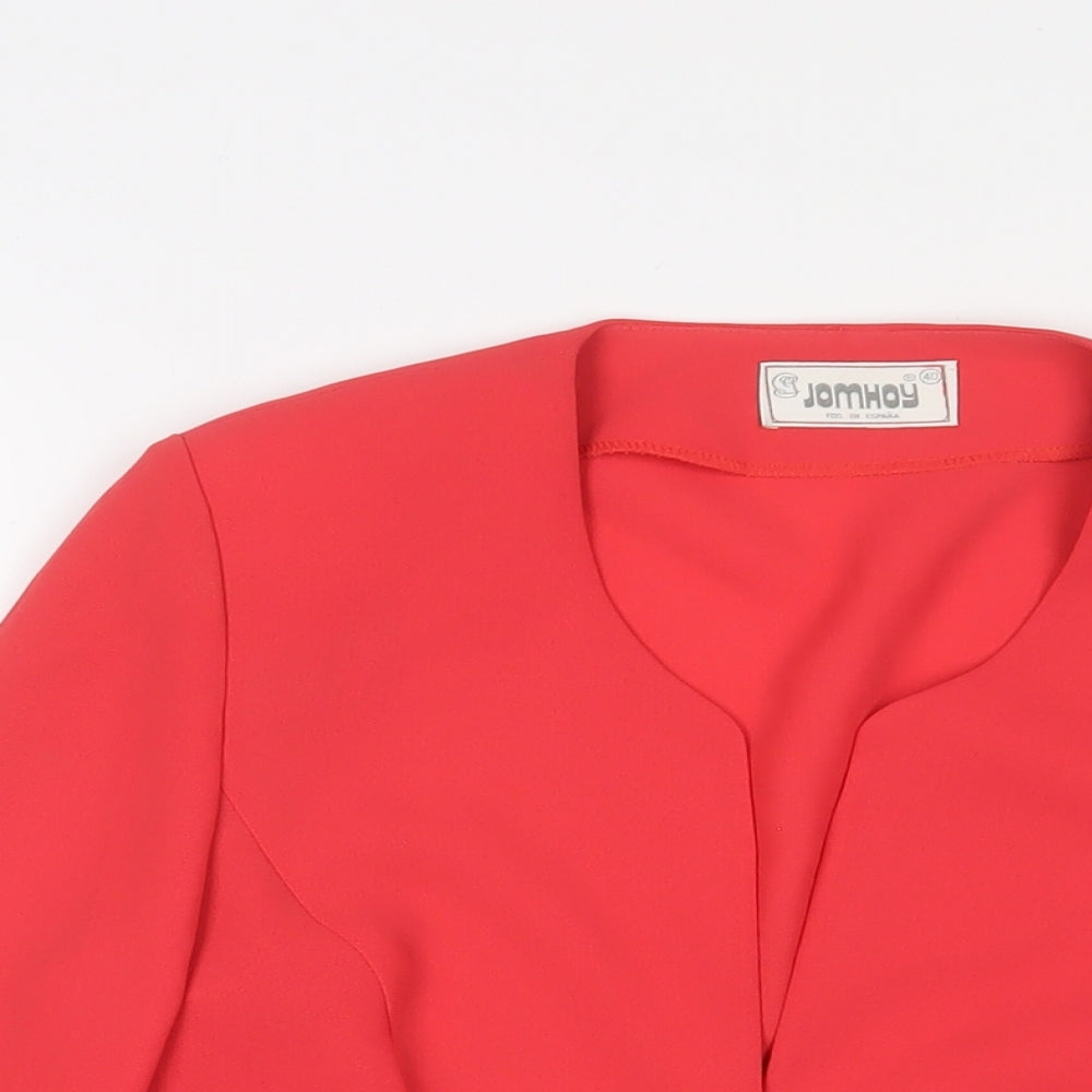 JOMHOY Womens Pink Jacket Blazer Size 12 Button