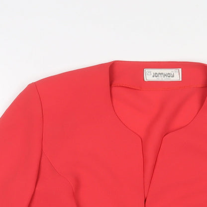 JOMHOY Womens Pink Jacket Blazer Size 12 Button