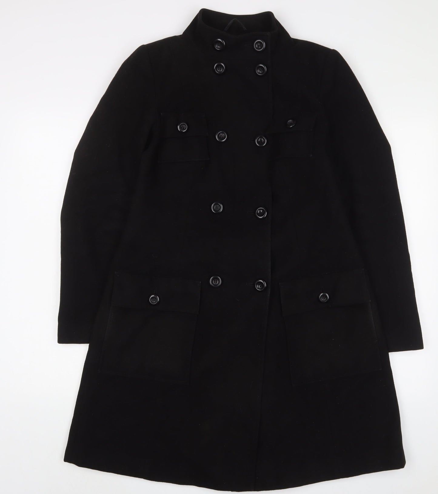 Womens UK Size 8 Marks and Spencer Black Overcoat