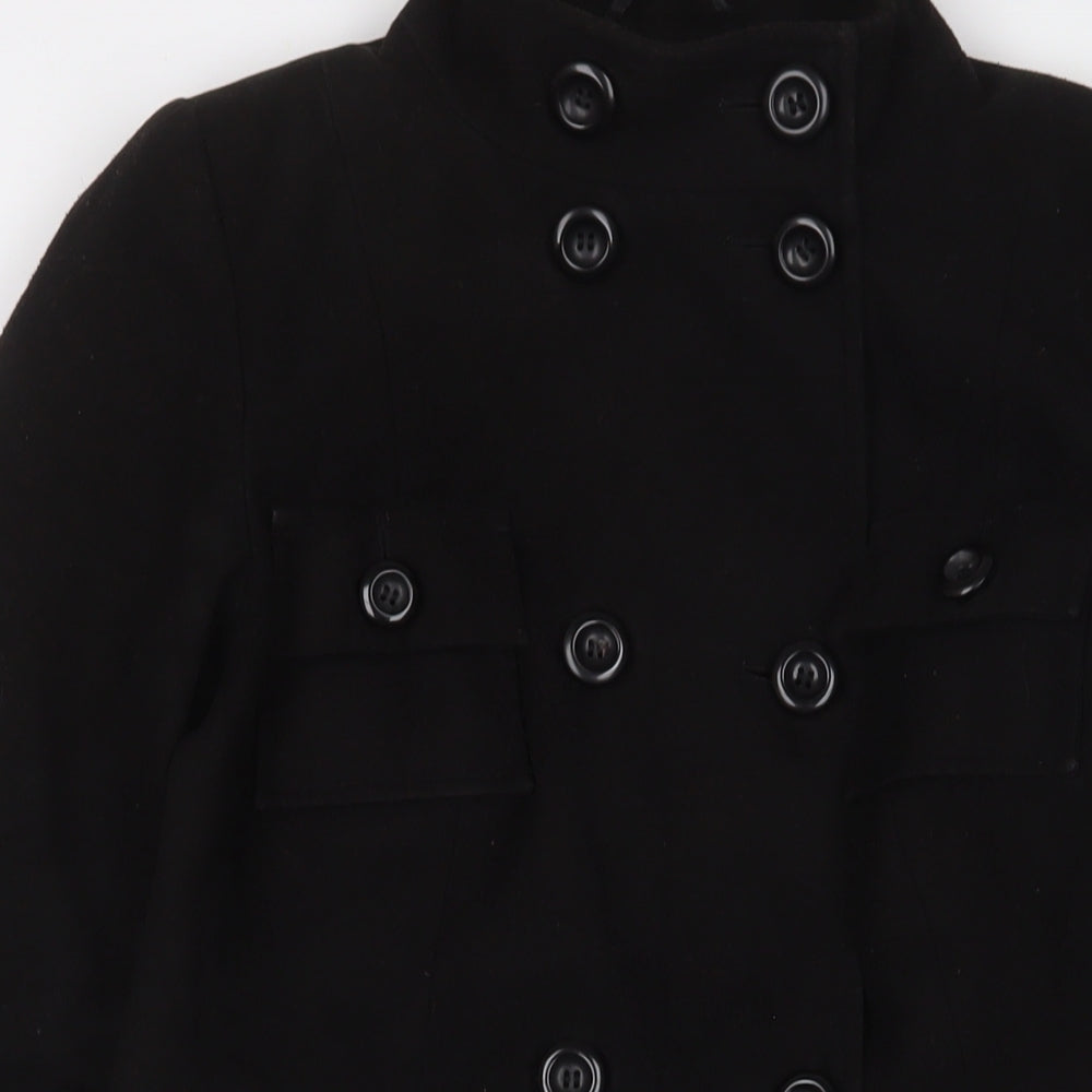 Womens UK Size 8 Marks and Spencer Black Overcoat