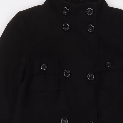 Womens UK Size 8 Marks and Spencer Black Overcoat