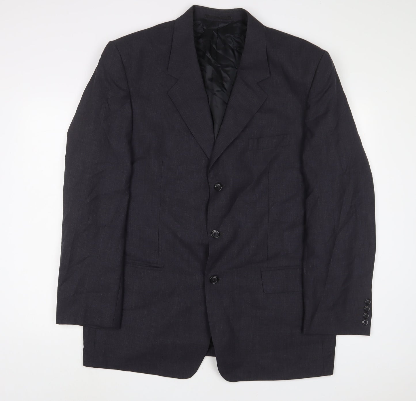 Michael Fraser Mens Blue Wool Jacket Suit Jacket Size 46 Regular