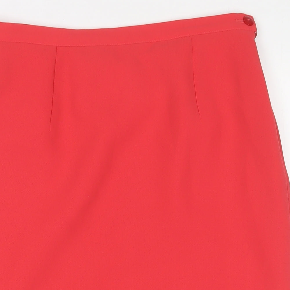JOMHOY Womens Red Polyester A-Line Skirt Size 12 Zip