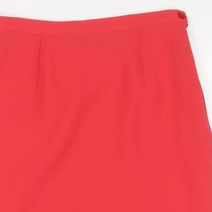 JOMHOY Womens Red Polyester A-Line Skirt Size 12 Zip