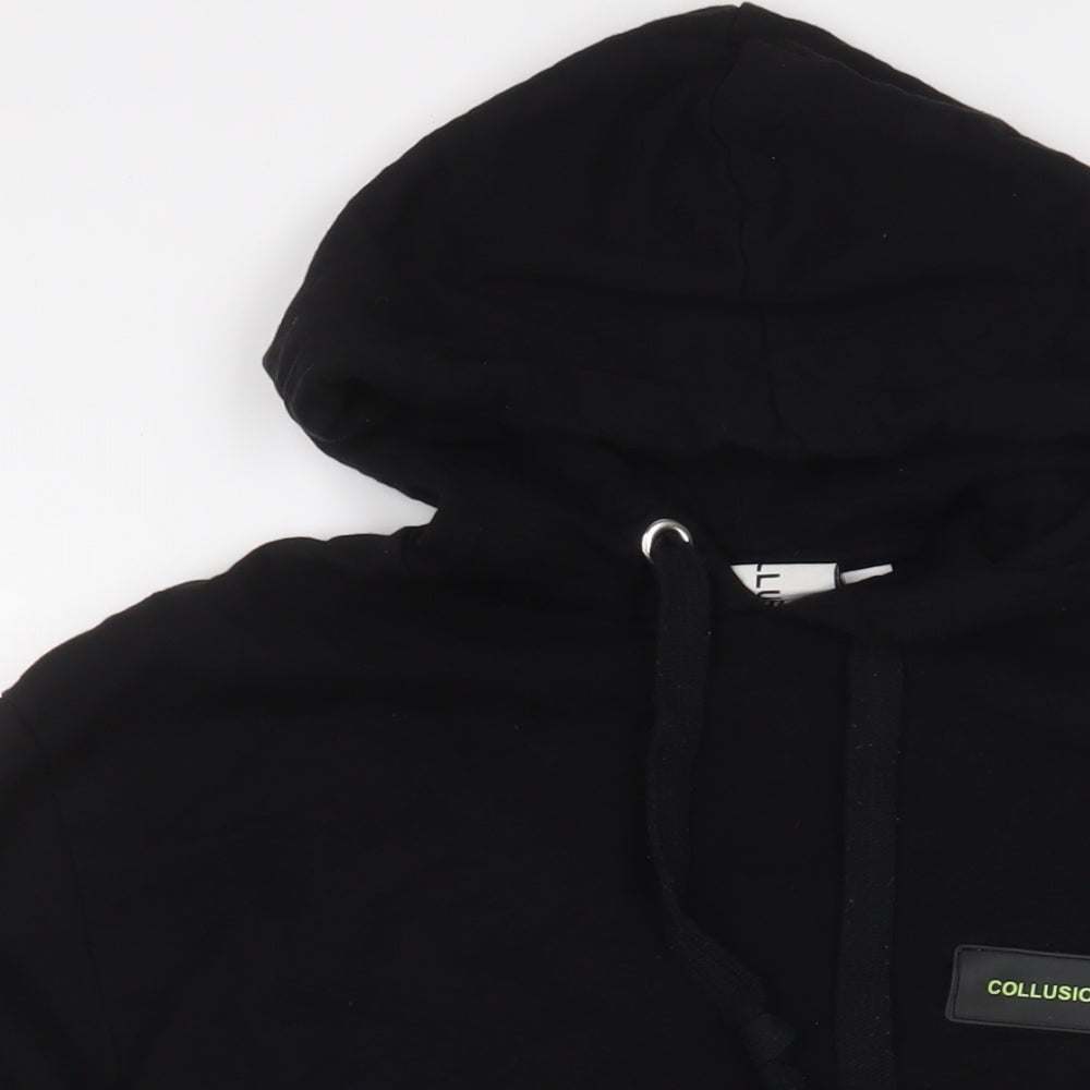 Mens UK Size S COLLUSION Black Pullover Hoodie