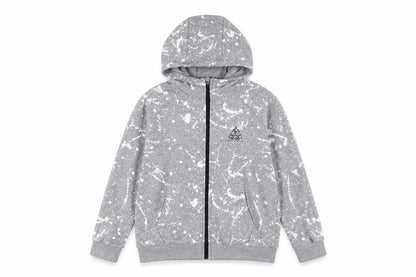 Next Boys Grey Geometric Cotton Full Zip Hoodie Size 11 Years Zip