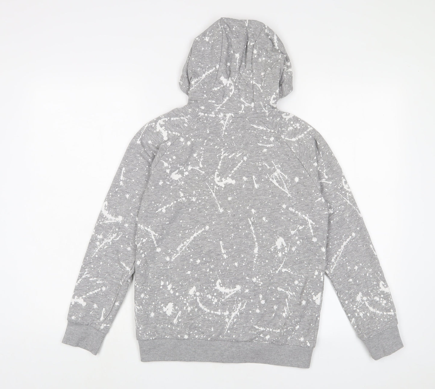 NEXT Boys Grey Geometric Cotton Full Zip Hoodie Size 11 Years Zip