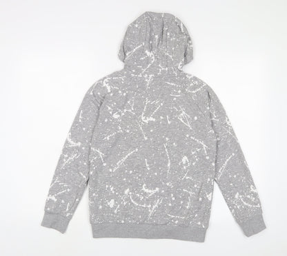 NEXT Boys Grey Geometric Cotton Full Zip Hoodie Size 11 Years Zip