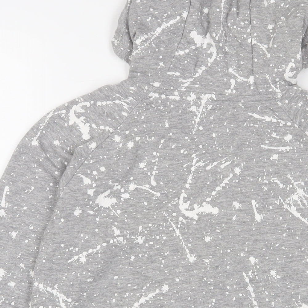 NEXT Boys Grey Geometric Cotton Full Zip Hoodie Size 11 Years Zip