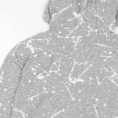 NEXT Boys Grey Geometric Cotton Full Zip Hoodie Size 11 Years Zip