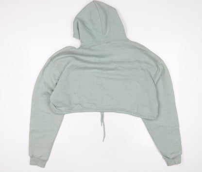 PRETTYLITTLETHING Womens Green Cotton Pullover Hoodie Size M Pullover