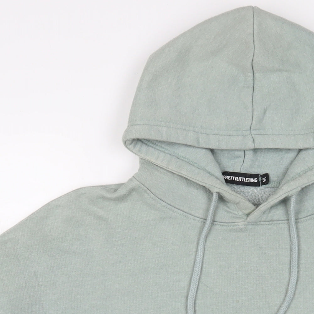 PRETTYLITTLETHING Womens Green Cotton Pullover Hoodie Size M Pullover