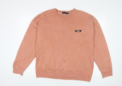 PRETTYLITTLETHING Womens Pink Cotton Pullover Sweatshirt Size S Pullover