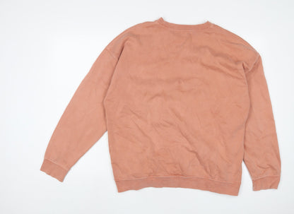 PRETTYLITTLETHING Womens Pink Cotton Pullover Sweatshirt Size S Pullover
