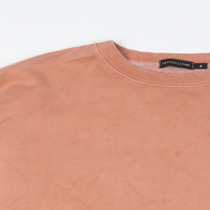 PRETTYLITTLETHING Womens Pink Cotton Pullover Sweatshirt Size S Pullover