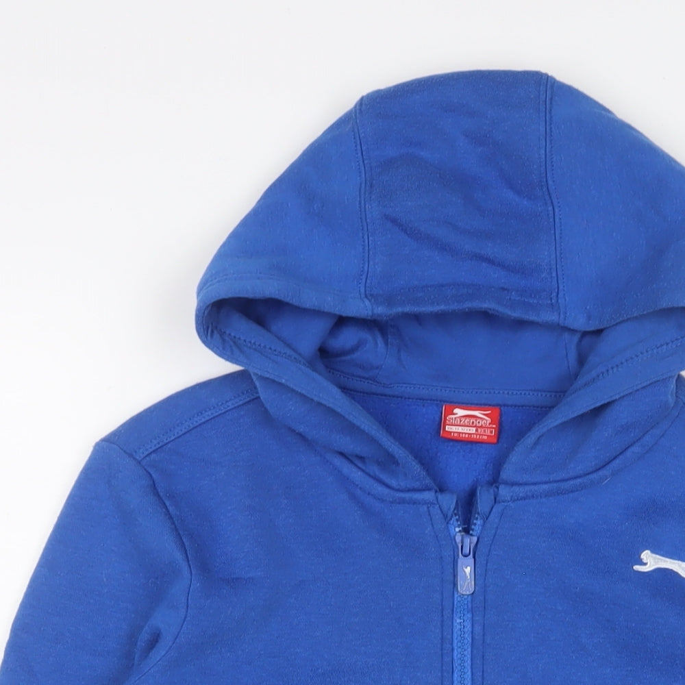 Slazenger Boys Blue Cotton Full Zip Hoodie Size 11-12 Years Zip