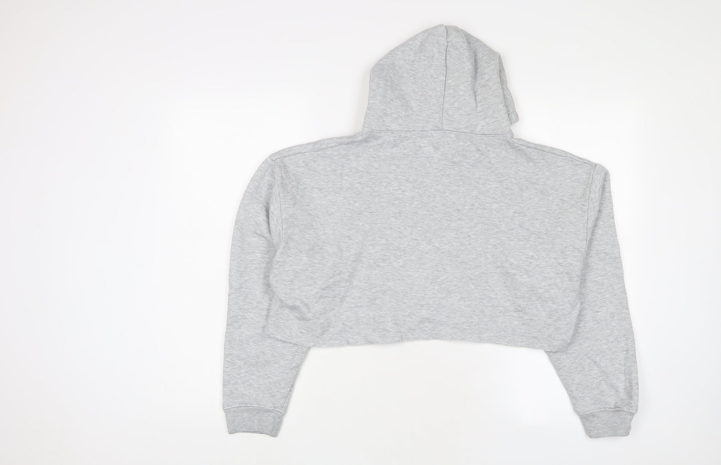 PRETTYLITTLETHING Womens Grey Cotton Full Zip Hoodie Size S Zip