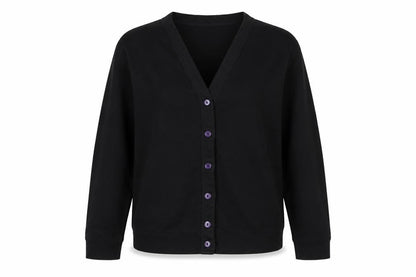 miss chief Womens Black Cotton Pullover Sweatshirt Size M Button