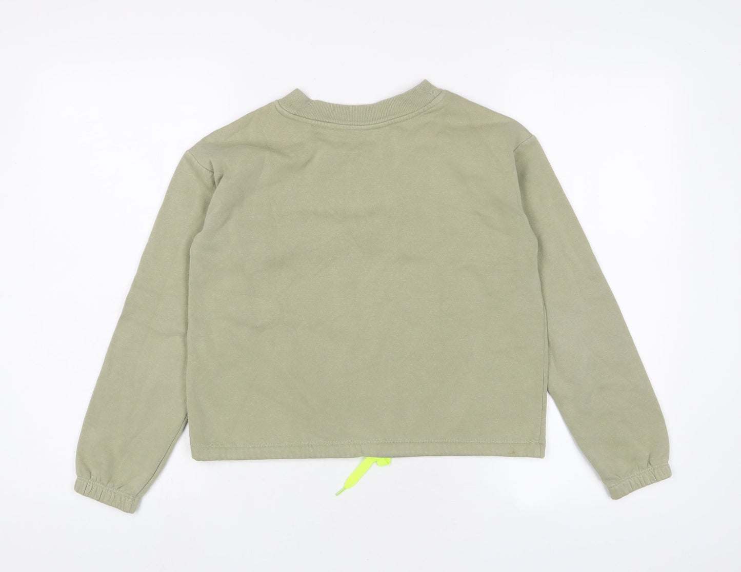 H&M Girls Green Cotton Pullover Sweatshirt Size 10-11 Years Pullover - 10-12 Years