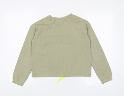 H&M Girls Green Cotton Pullover Sweatshirt Size 10-11 Years Pullover - 10-12 Years
