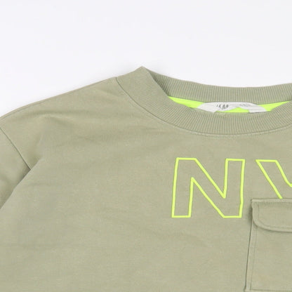 H&M Girls Green Cotton Pullover Sweatshirt Size 10-11 Years Pullover - 10-12 Years