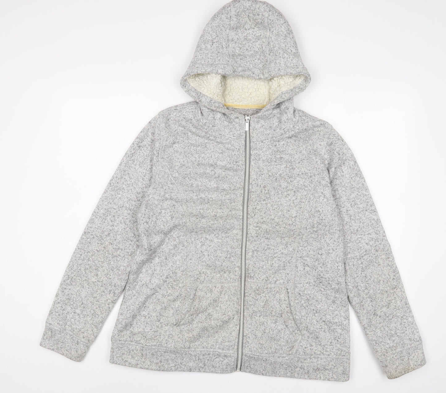 Warehouse Mens Grey Cotton Full Zip Hoodie Size XL