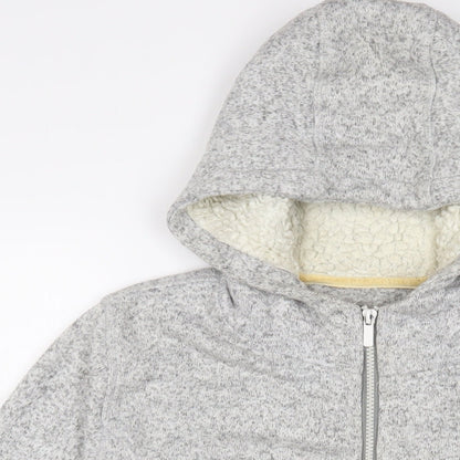 Warehouse Mens Grey Cotton Full Zip Hoodie Size XL