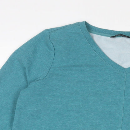 Halston Womens Blue Cotton Pullover Sweatshirt Size M Pullover