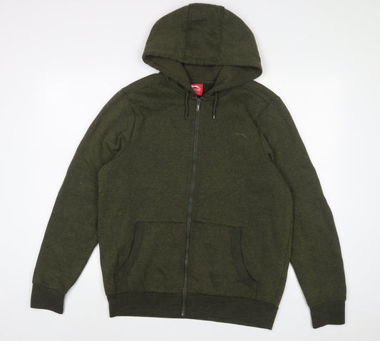 Mens UK Size S Slazenger Green Full Zip Hoodie
