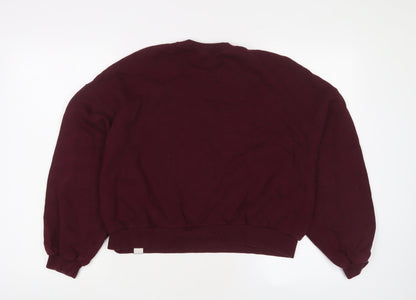 Womens UK Size S Pull&Bear Red Pullover Sweatshirt