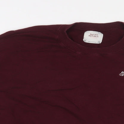 Womens UK Size S Pull&Bear Red Pullover Sweatshirt