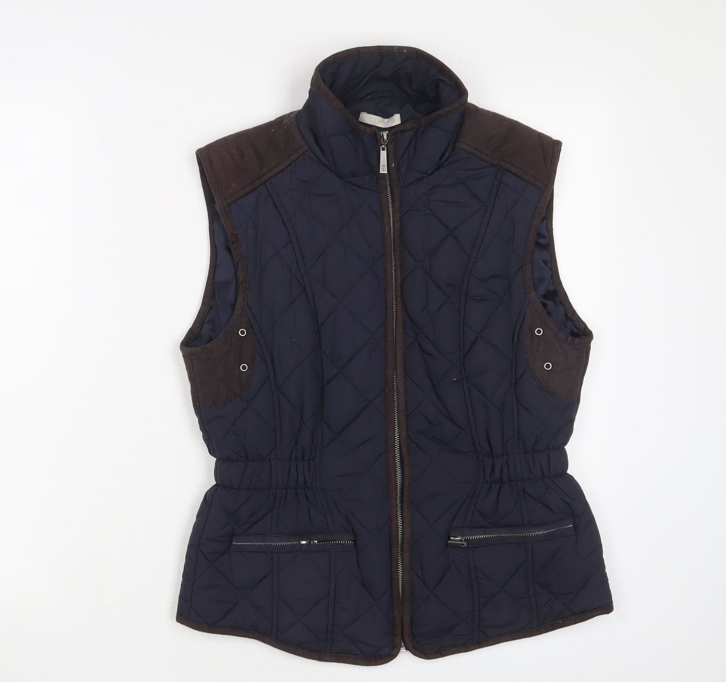 Claire Womens Blue Gilet Jacket Size 10 Zip