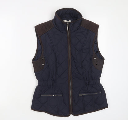Claire Womens Blue Gilet Jacket Size 10 Zip