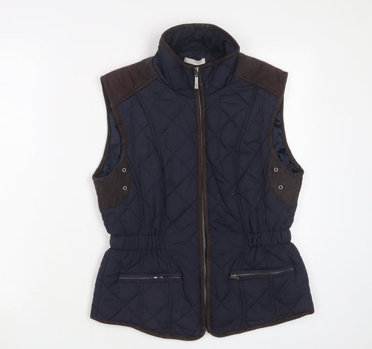 Claire Womens Blue Gilet Jacket Size 10 Zip