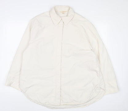 H&M Womens White Jacket Coat Size S Button
