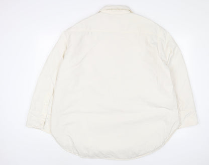 H&M Womens White Jacket Coat Size S Button
