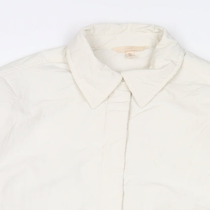 H&M Womens White Jacket Coat Size S Button