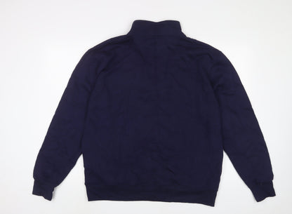Gear Womens Blue Cotton Pullover Sweatshirt Size L Zip